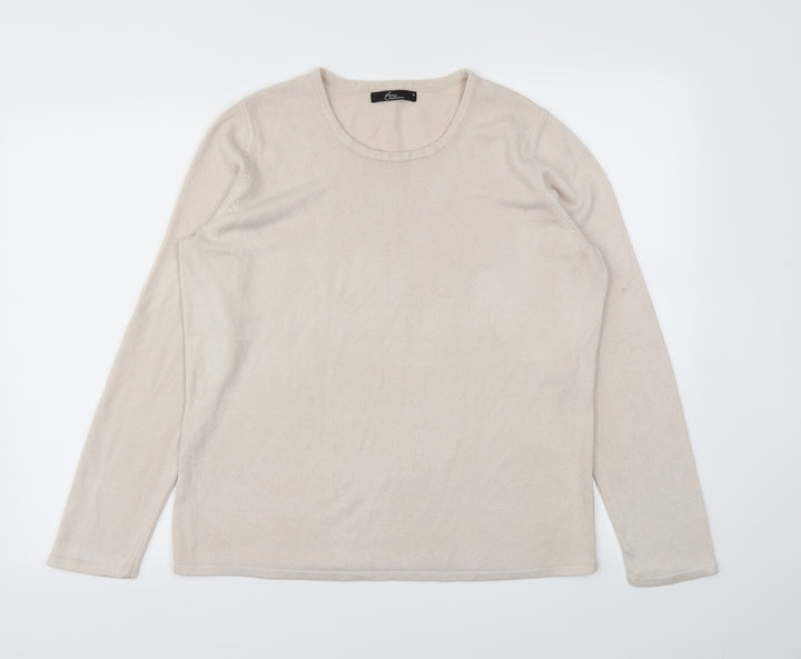 BM Womens Beige Pullover Jumper Size M