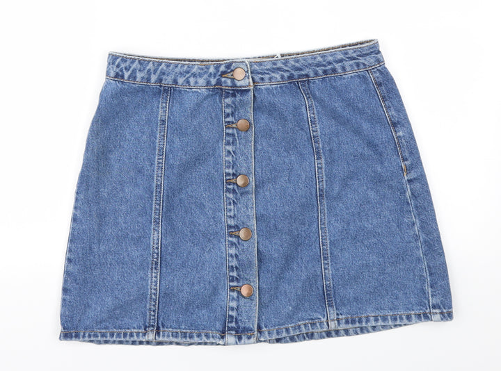DENIM &CO Womens Blue A-Line Skirt Size 12