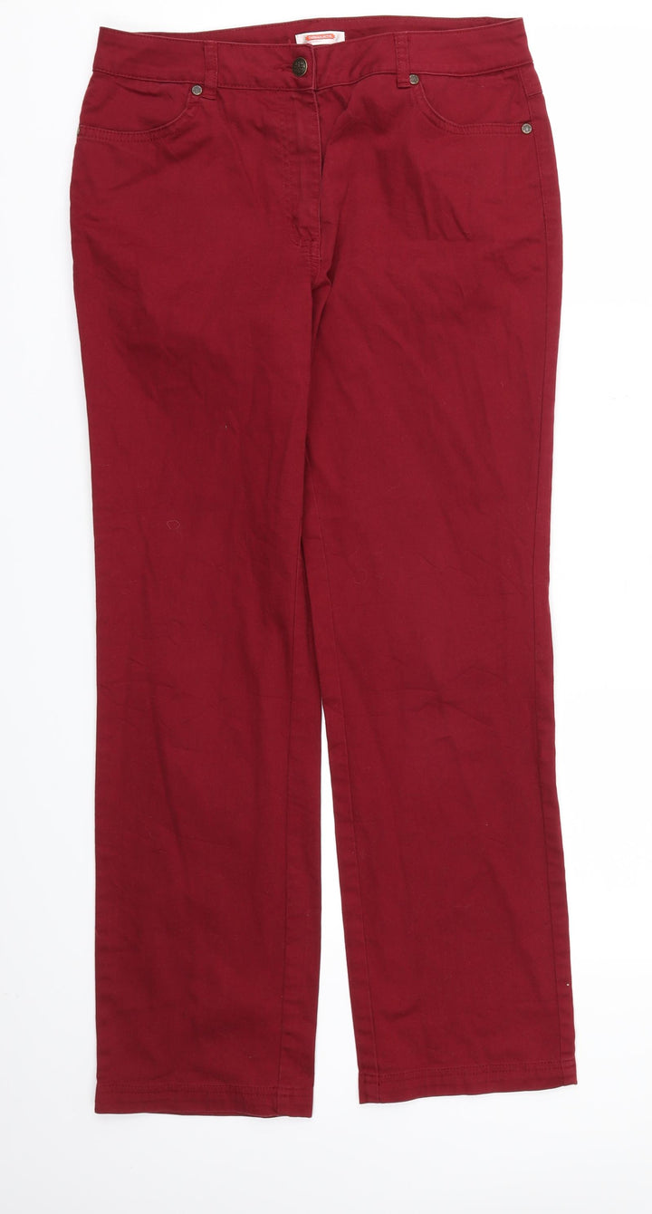 Thermolactyl Womens Red Houndstooth Straight Jeans Size 10 L30 in