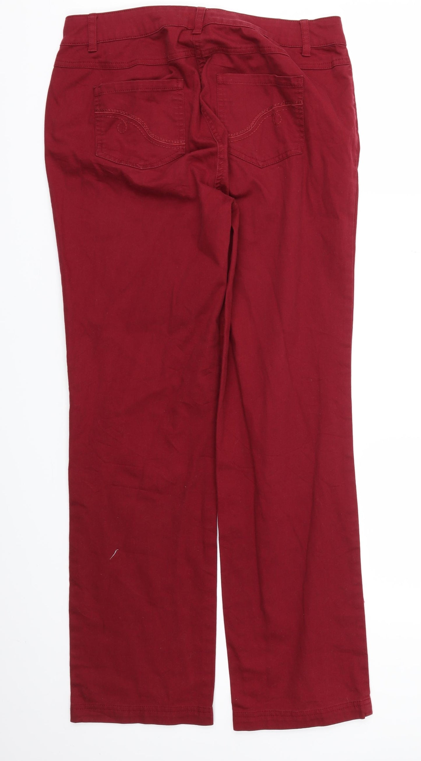 Thermolactyl Womens Red Houndstooth  Straight Jeans Size 10 L30 in