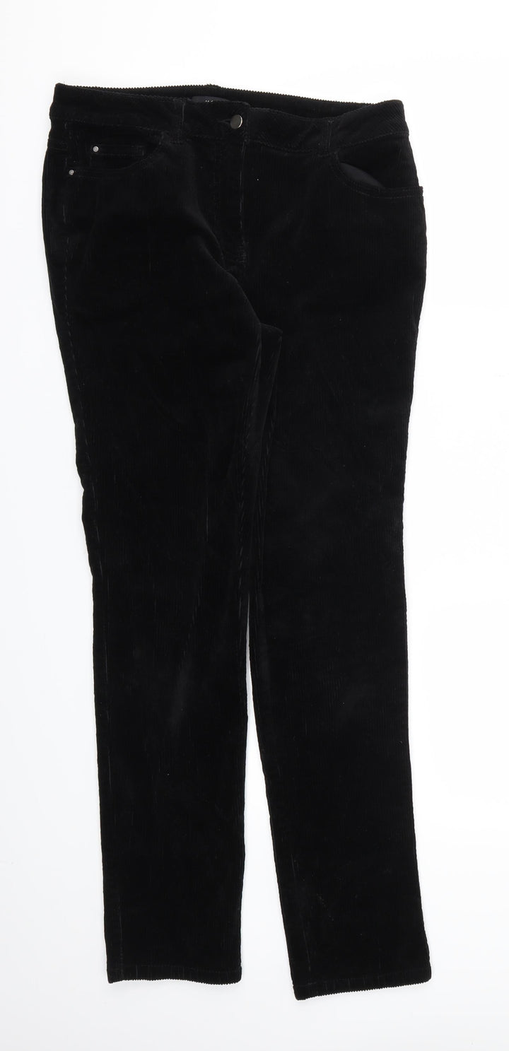 M&Co Womens Black Trousers Size 10 L30 in