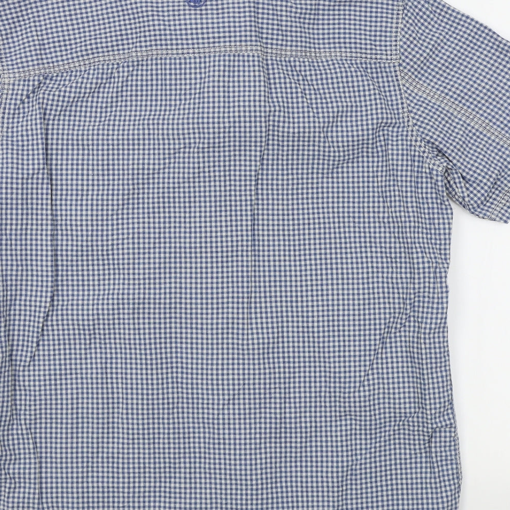 Fat Face Mens Blue Check   Button-Up Size XS