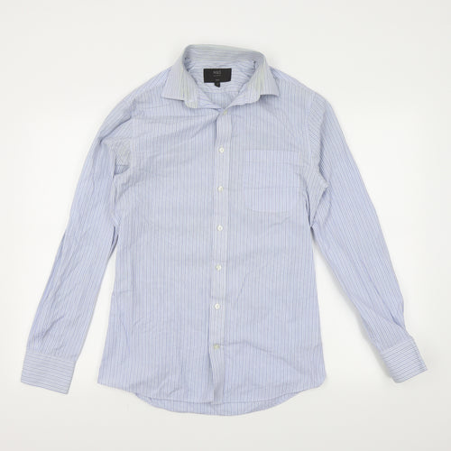 M&S Mens Blue Striped   Dress Shirt Size 14.5