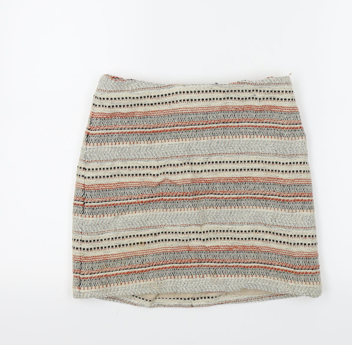 Primark Womens Multicoloured Striped A-Line Skirt Size 10