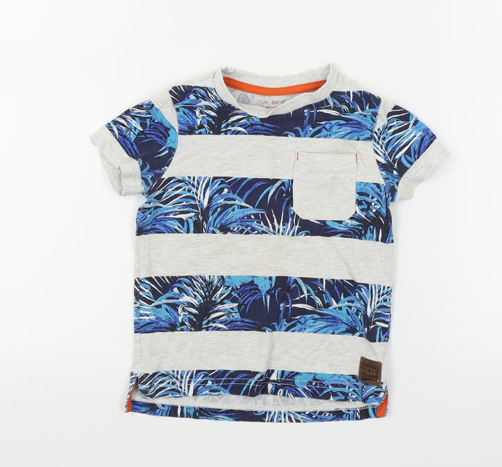 F&F Boys Blue Striped Basic T-Shirt Size 12-18 Months
