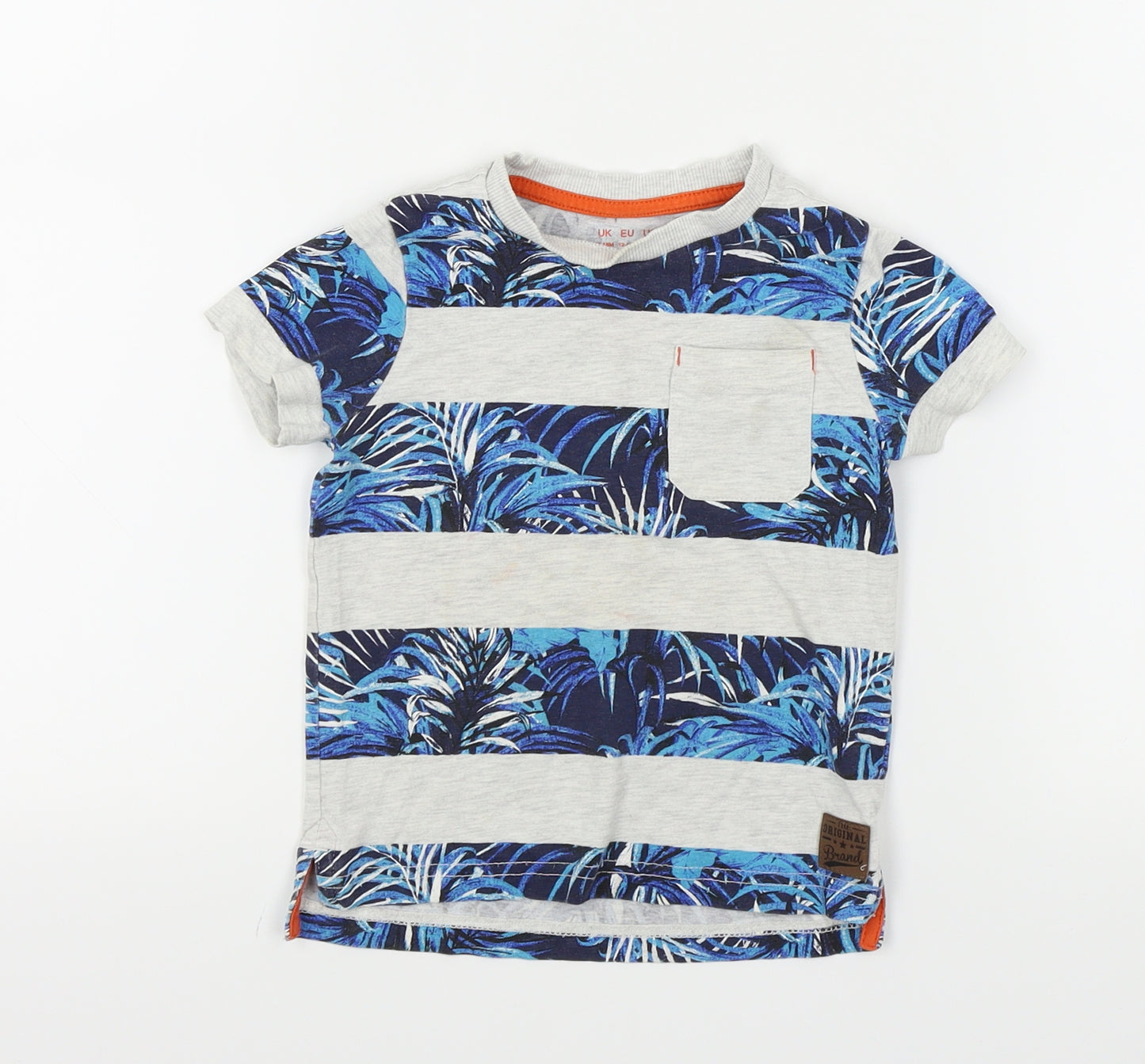 F&F Boys Blue Striped  Basic T-Shirt Size 12-18 Months