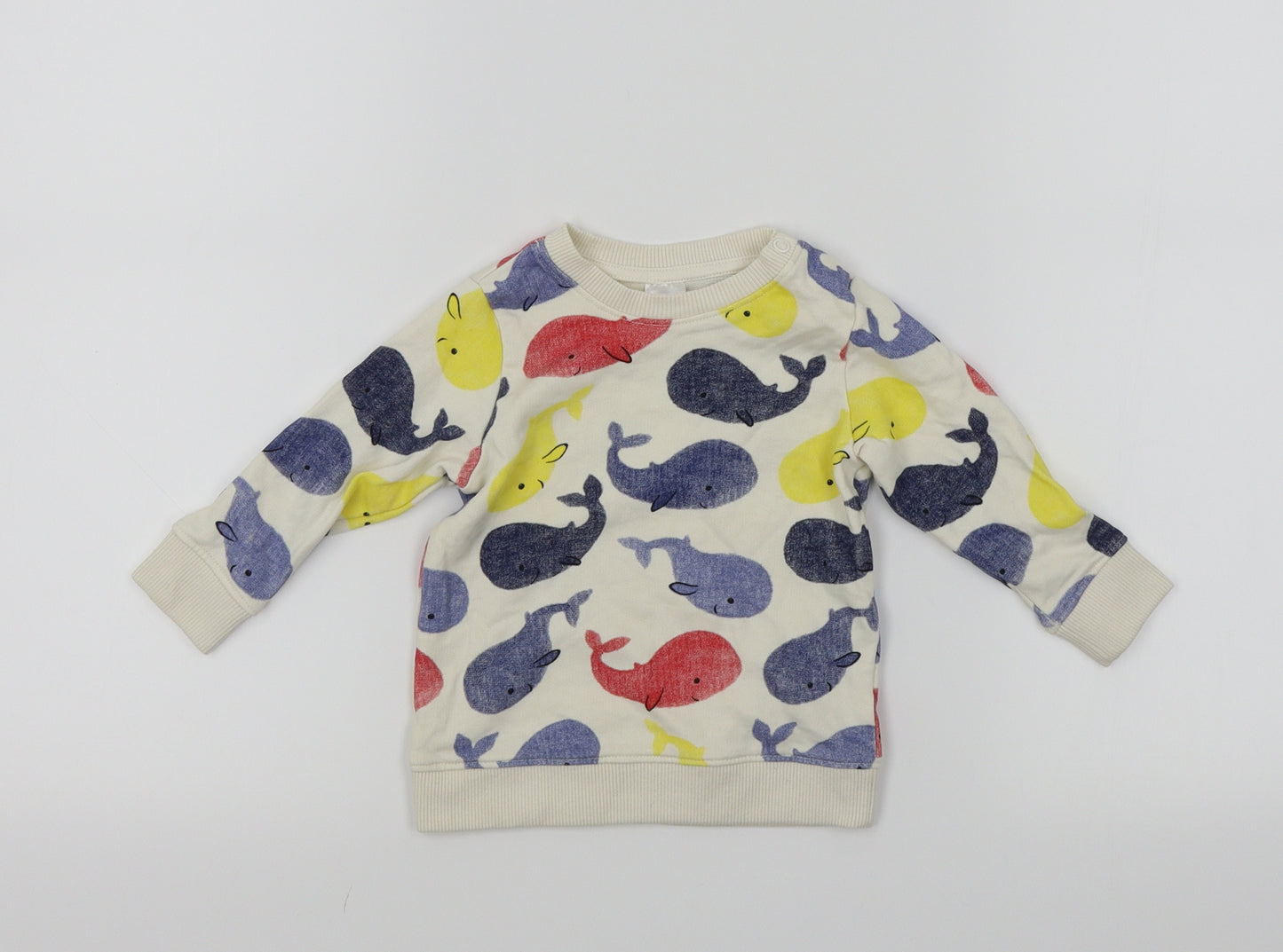 H&M Boys Multicoloured   Pullover Jumper Size 6-9 Months  - Whale
