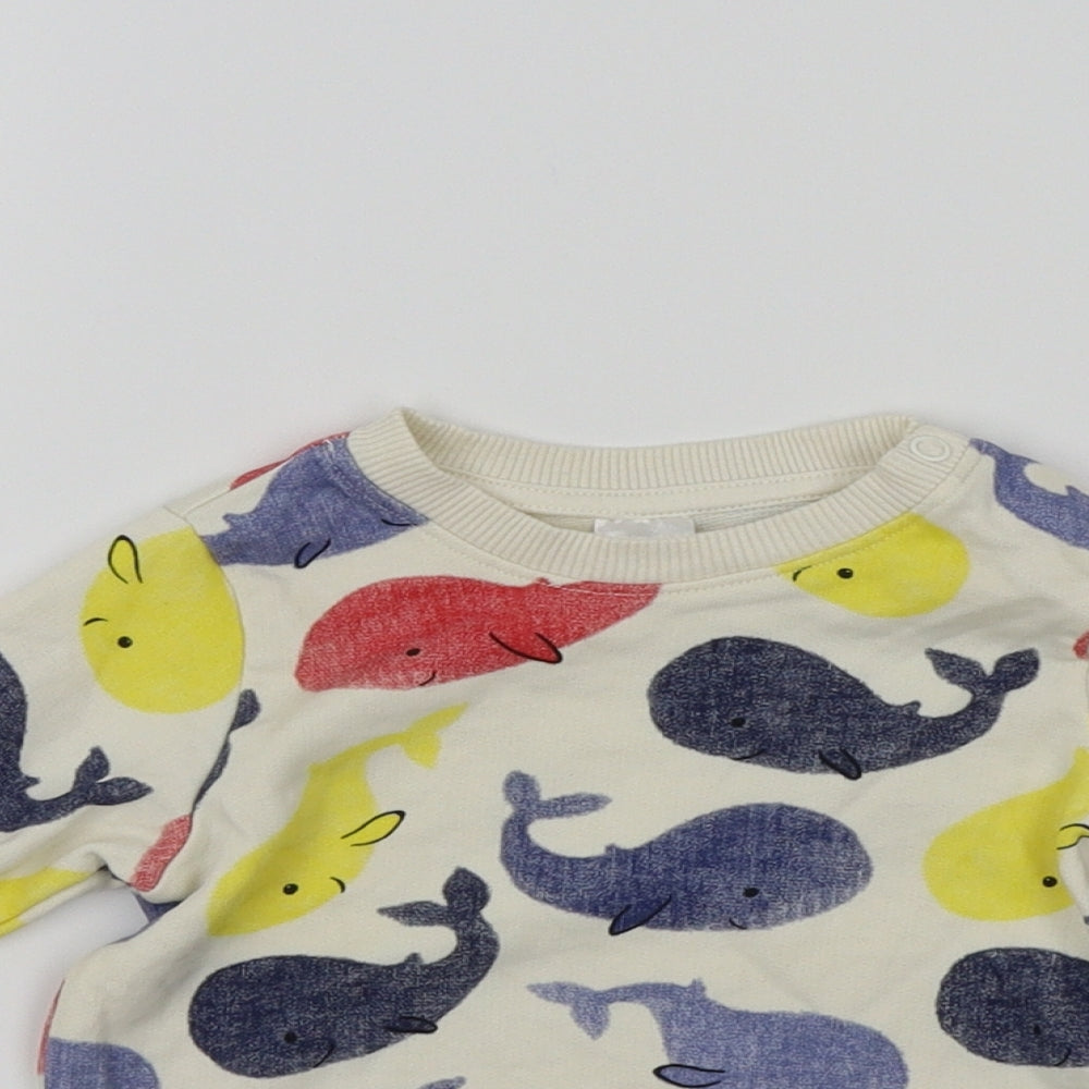 H&M Boys Multicoloured   Pullover Jumper Size 6-9 Months  - Whale