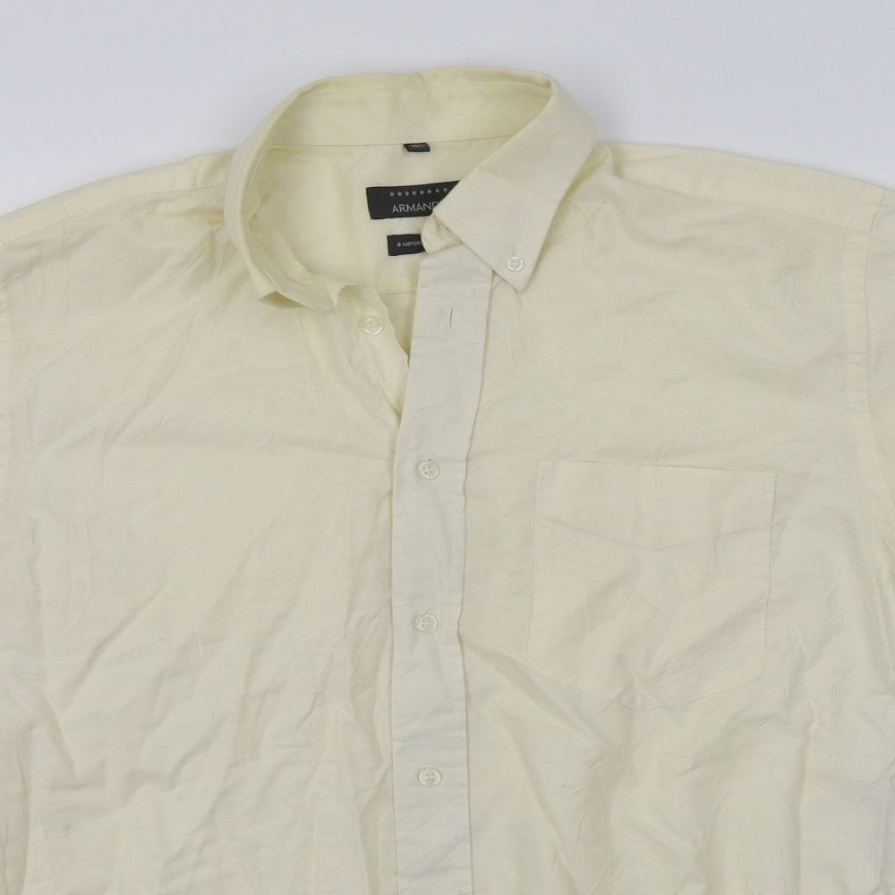 ARMANDO Mens Beige    Button-Up Size 15.5