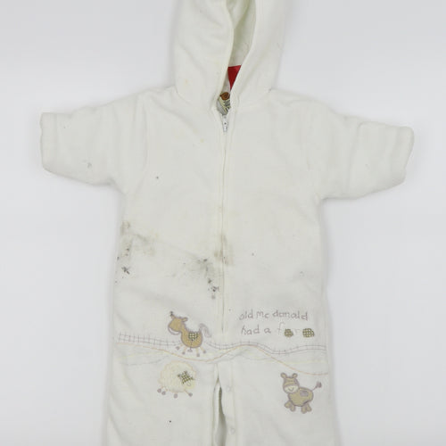 TEENY WEENY Baby White   Basic Jacket Jacket Size 0-3 Months