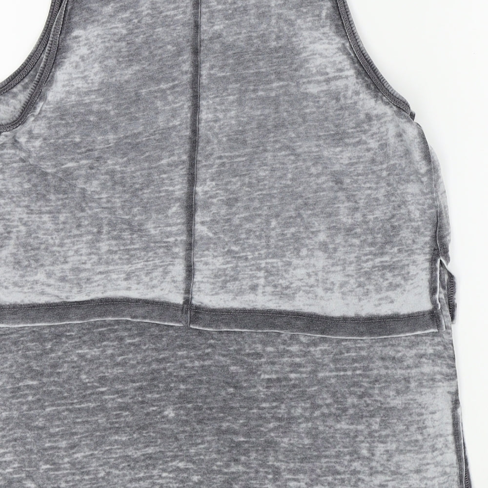 Lee Cooper Womens Grey Colourblock  Basic T-Shirt Size 10