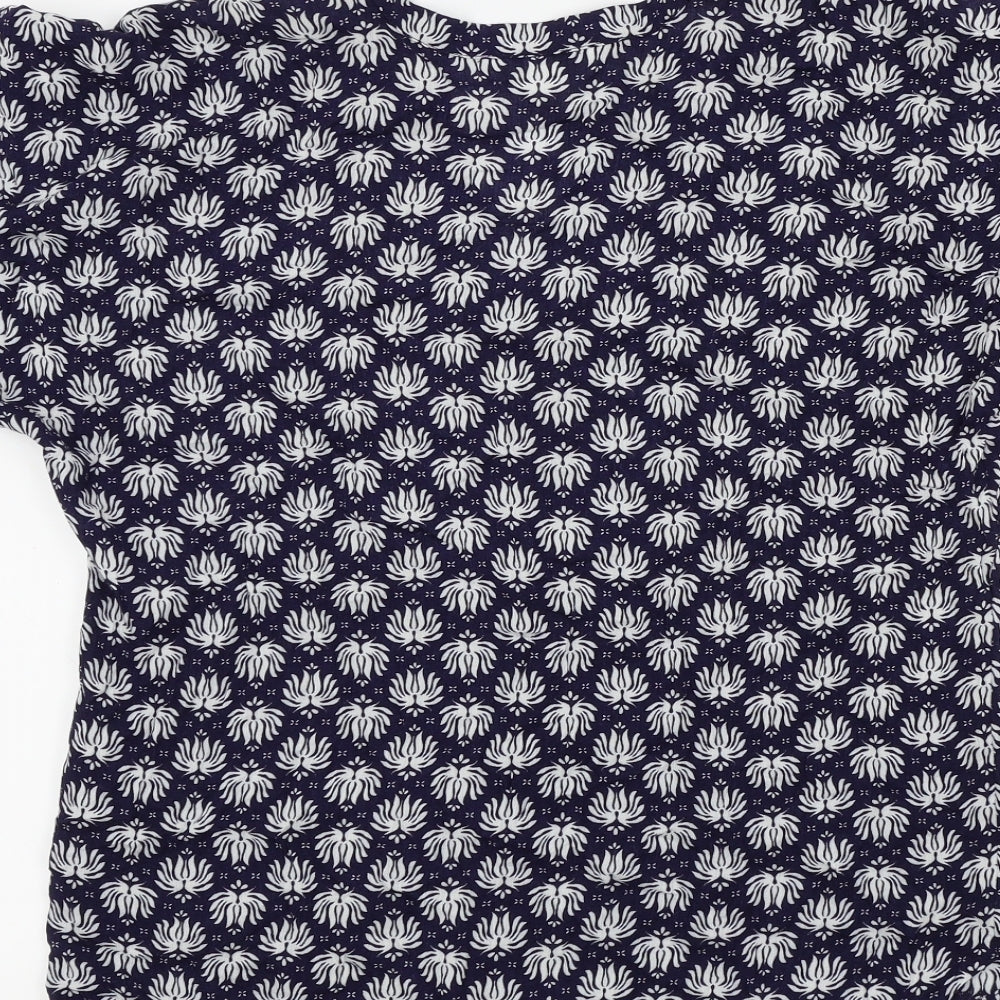 H&M Womens Blue Floral  Basic Blouse Size M