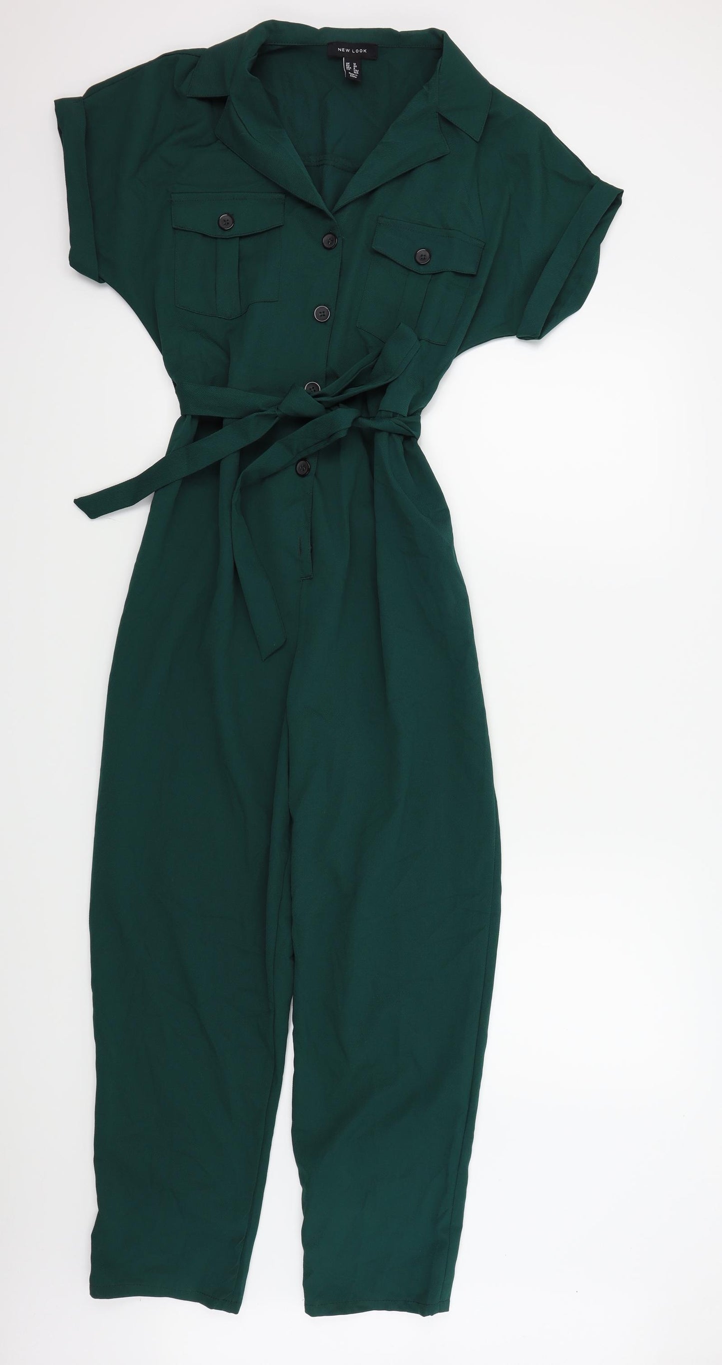 New Look Womens Green Colourblock  Jumpsuit One-Piece Size 12 L26 in