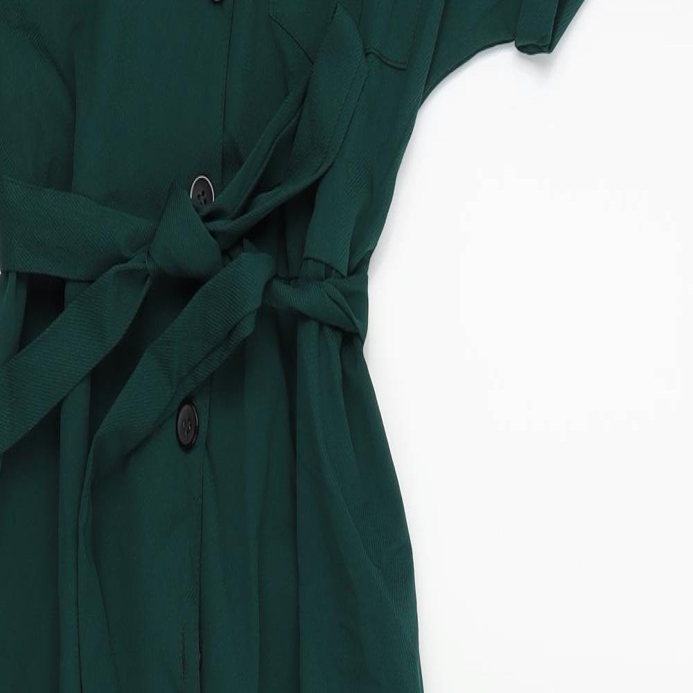 New Look Womens Green Colourblock  Jumpsuit One-Piece Size 12 L26 in
