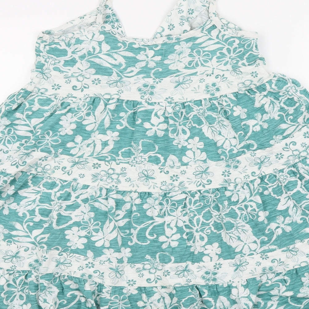 MANTARRY Womens Green Floral  Basic T-Shirt Size 12