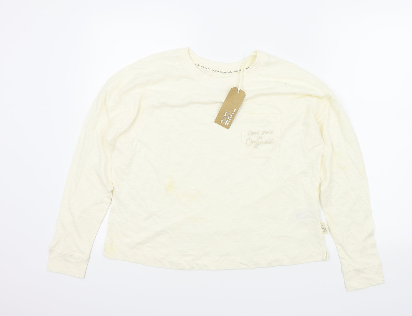 Primark Womens Beige   Basic T-Shirt Size XS  - Organic Cotton