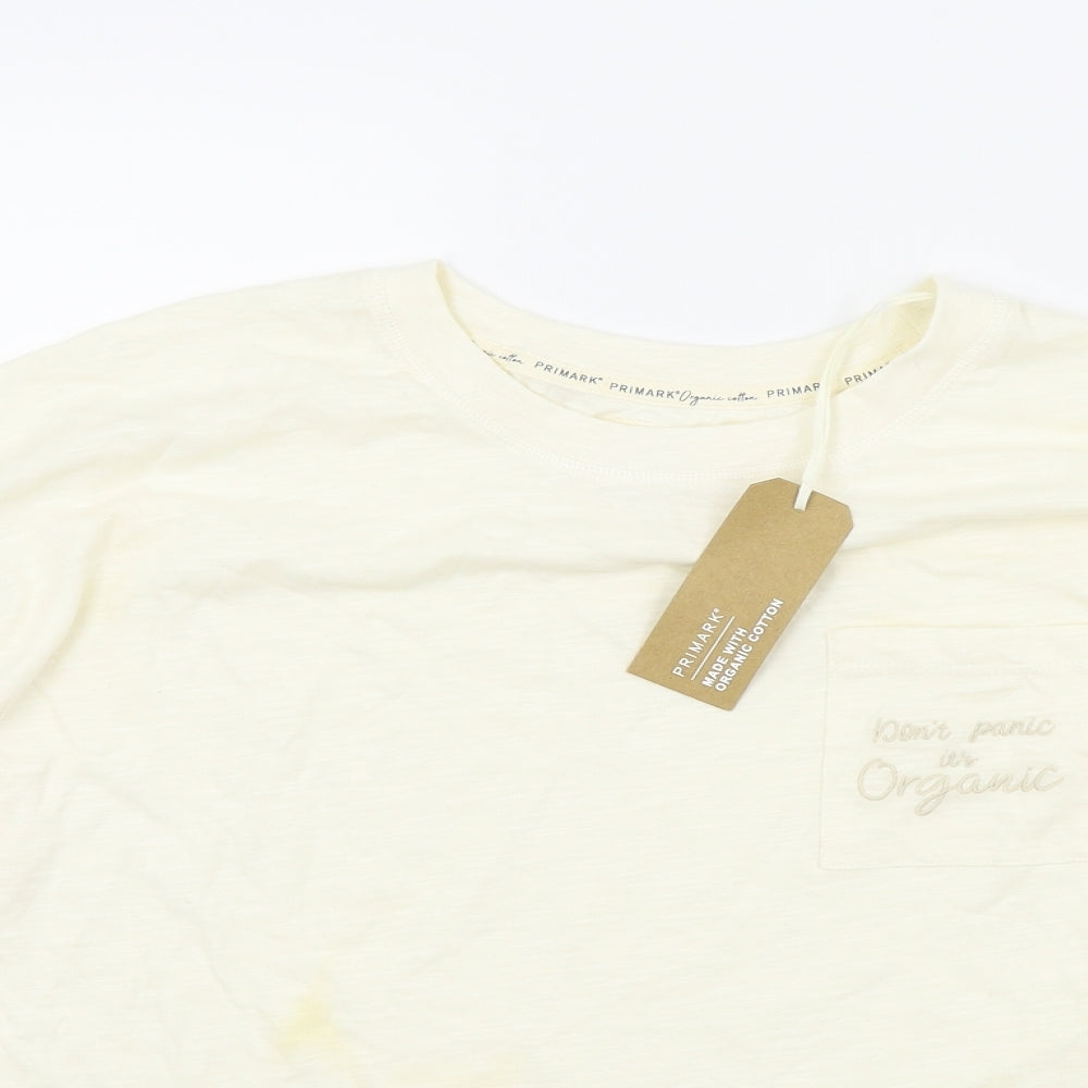 Primark Womens Beige   Basic T-Shirt Size XS  - Organic Cotton