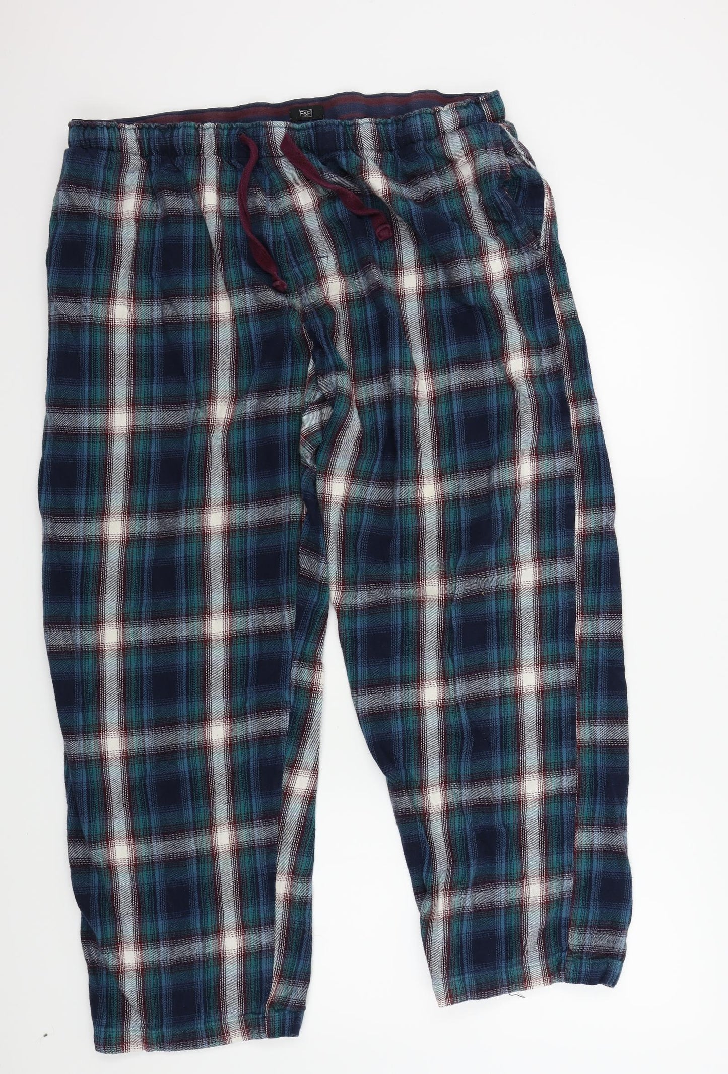 F&F Mens Green Check   Pyjama Pants Size 2XL