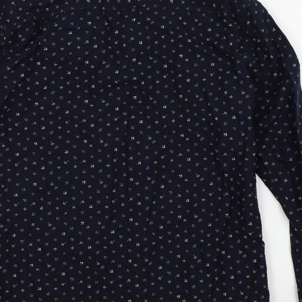 F&F Mens Blue Geometric   Button-Up Size M