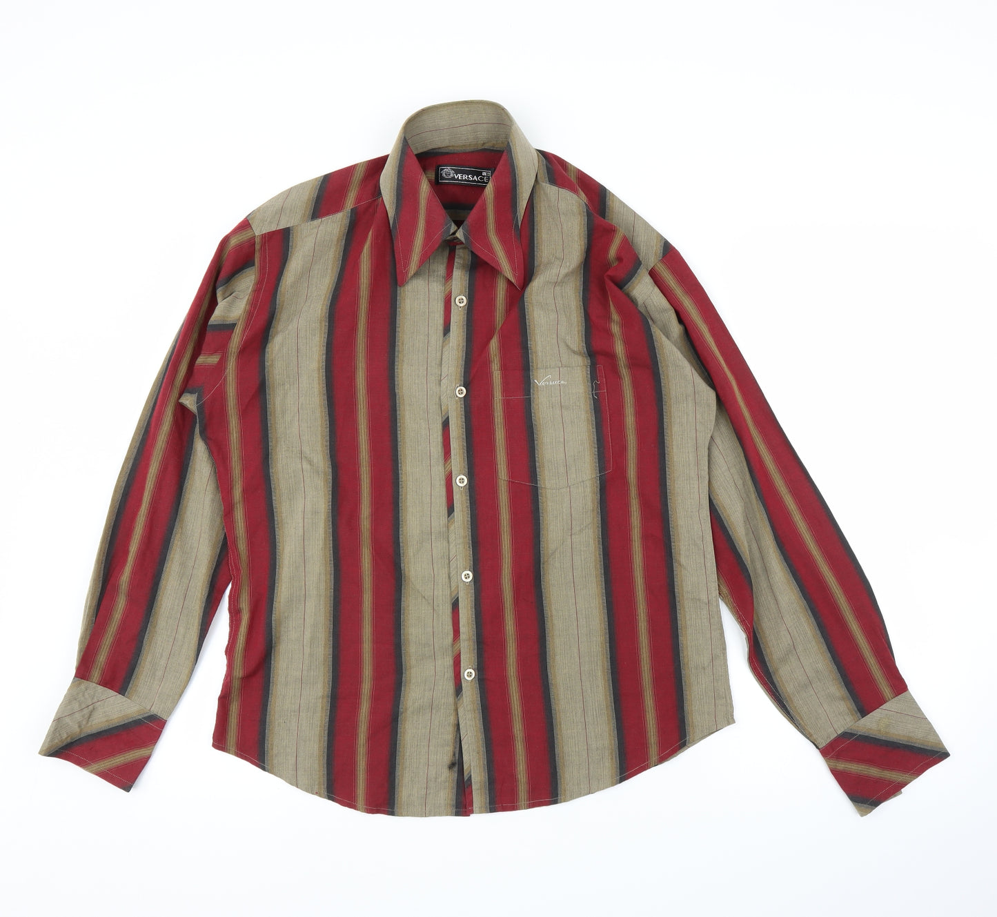 Versace Mens Multicoloured Striped   Button-Up Size XL