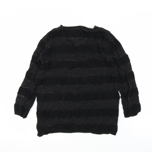 George Womens Black Striped  Pullover Jumper Size 10