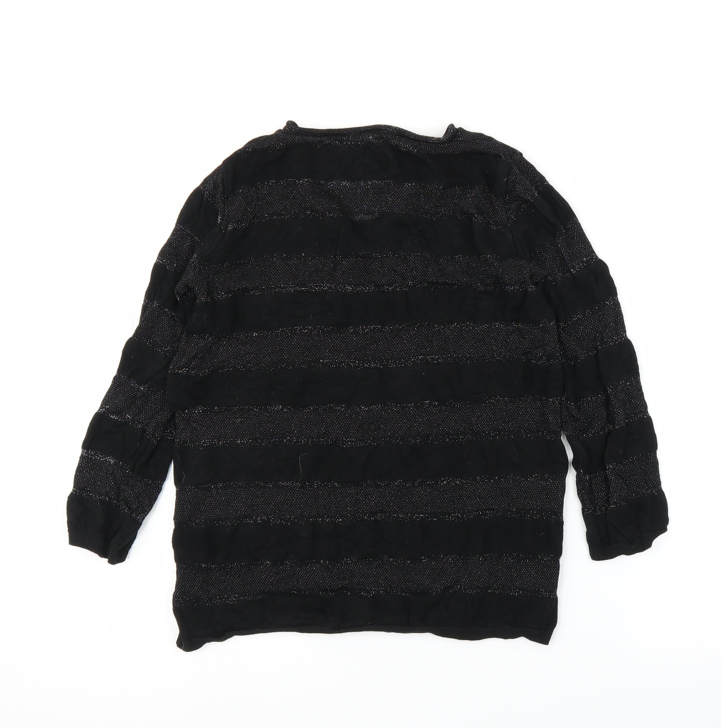 George Womens Black Striped  Pullover Jumper Size 10
