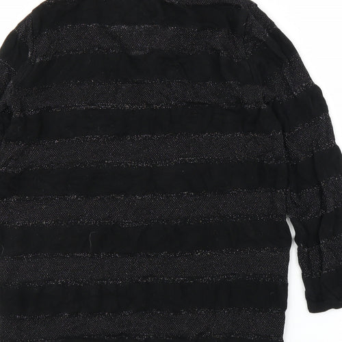 George Womens Black Striped  Pullover Jumper Size 10