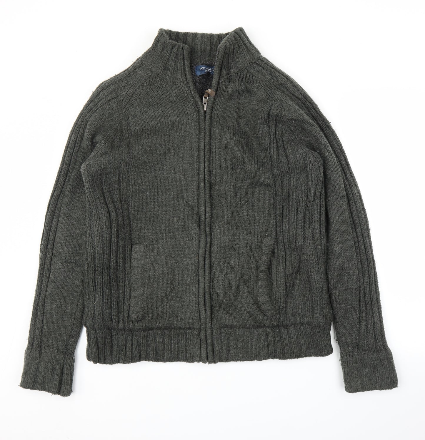 Atlantic Bay Mens Green   Full Zip Jumper Size M