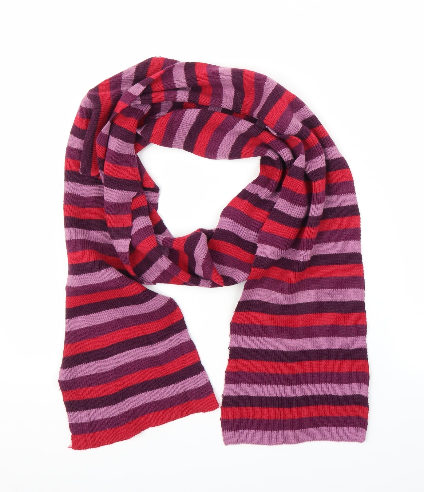 Preworn Womens Purple Striped   Scarf