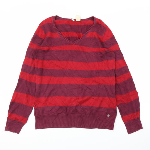 Preworn Womens Purple Striped  Pullover Jumper Size M