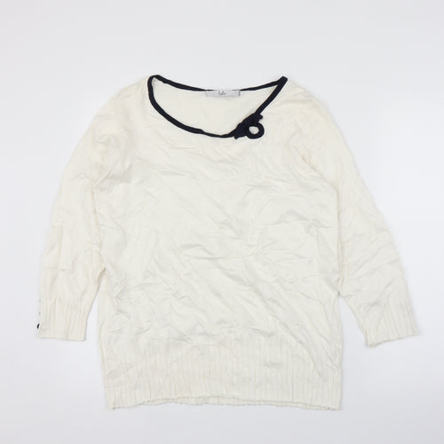 Isle Womens Ivory   Pullover Jumper Size L