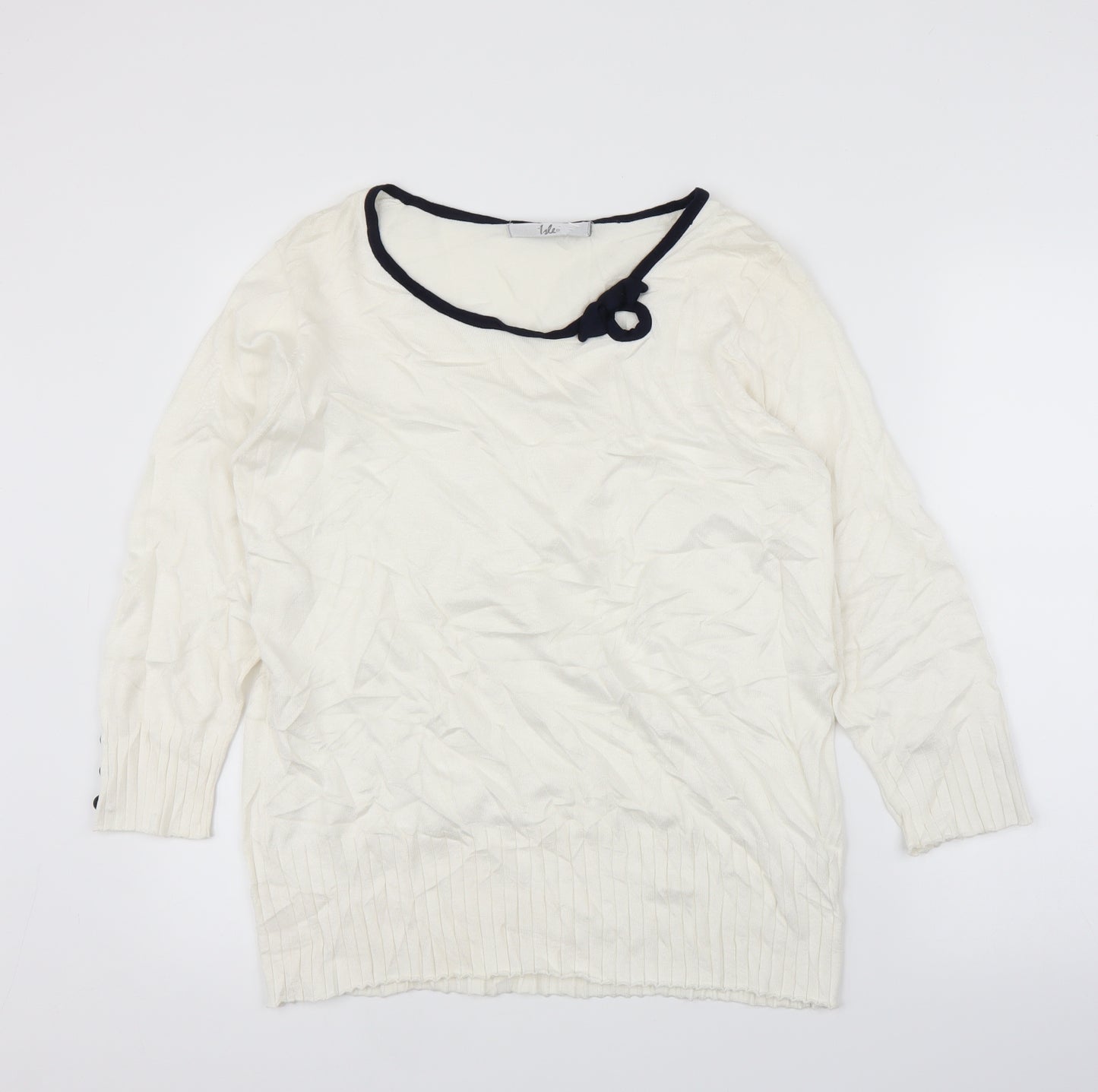 Isle Womens Ivory   Pullover Jumper Size L