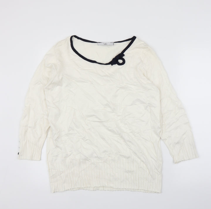 Isle Womens Ivory   Pullover Jumper Size L