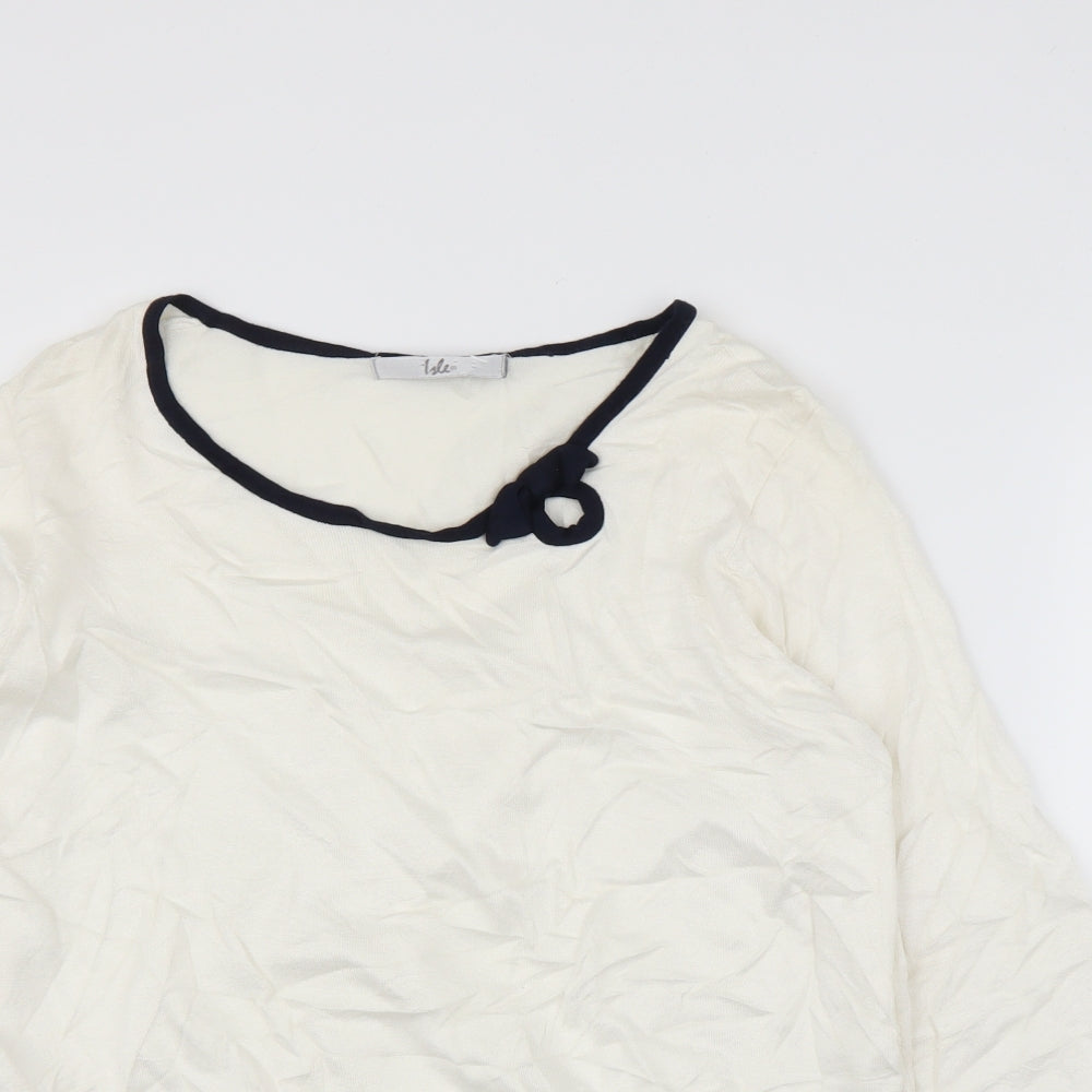 Isle Womens Ivory   Pullover Jumper Size L