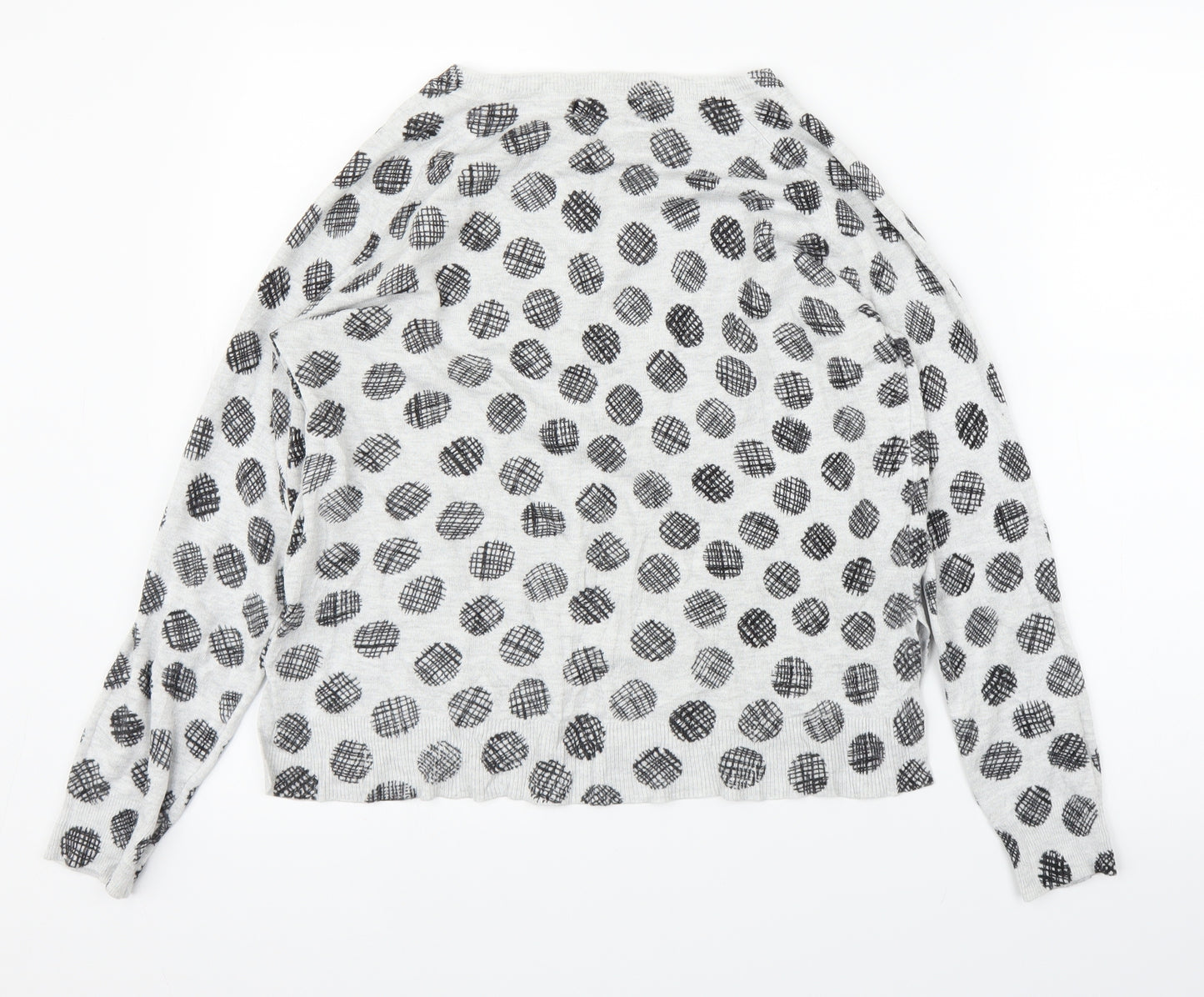 M&S Womens Grey   Pullover Jumper Size 12  - Circle pattern