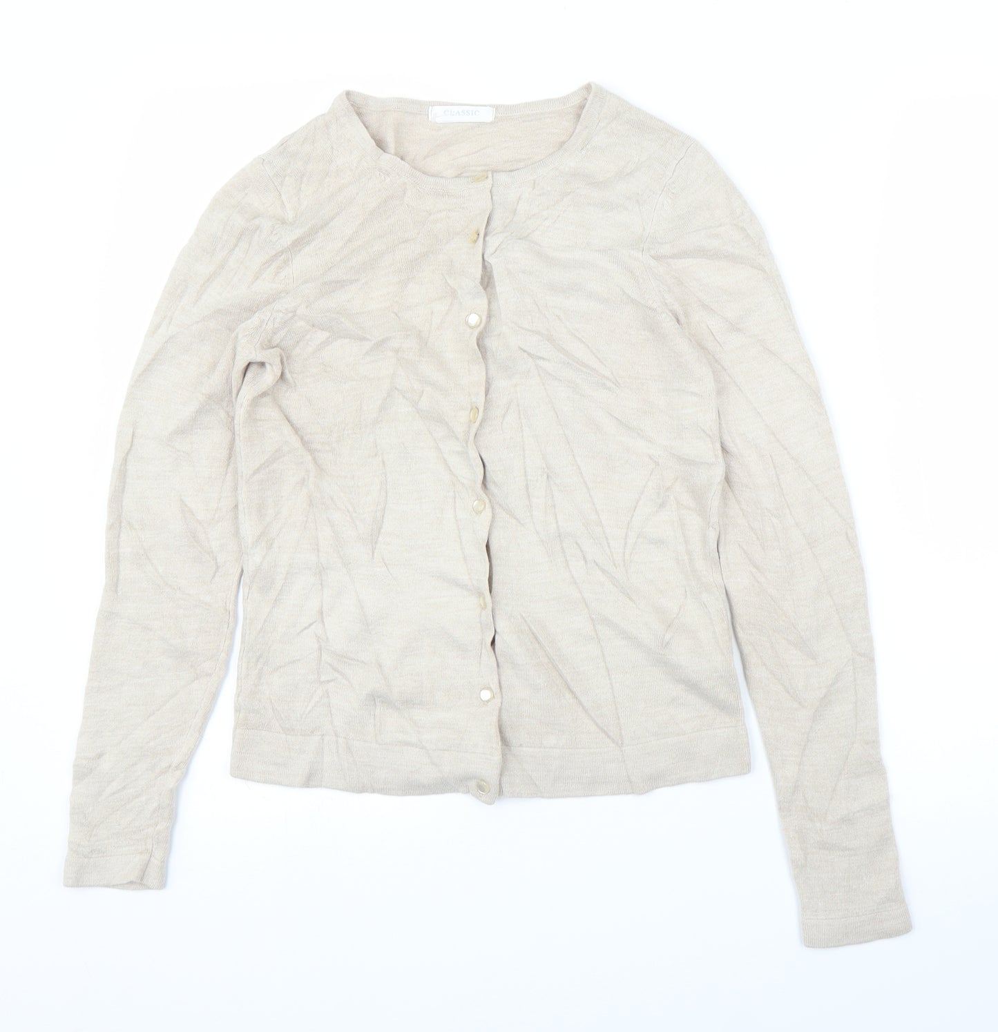 M&S Womens Beige   Cardigan Jumper Size 8
