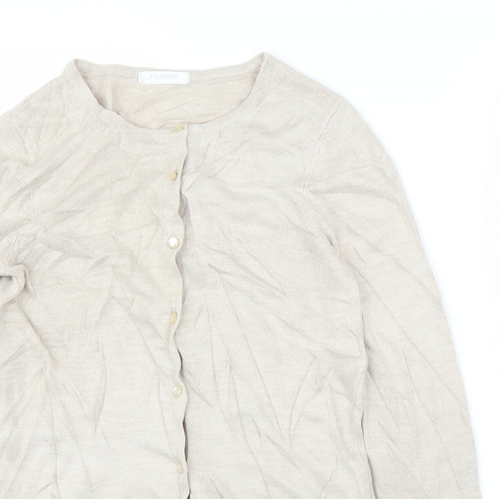 M&S Womens Beige   Cardigan Jumper Size 8