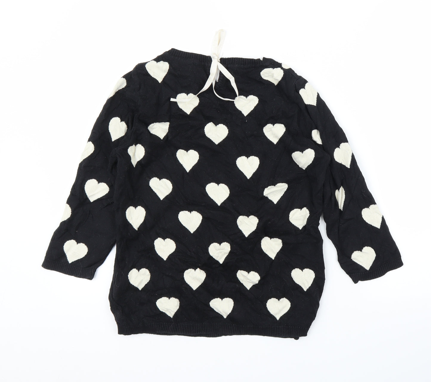 NEXT Womens Black   Pullover Jumper Size 10  - Loveheart