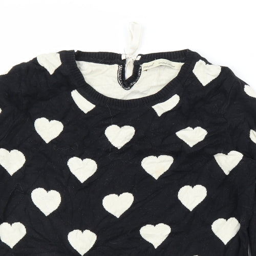 NEXT Womens Black   Pullover Jumper Size 10  - Loveheart