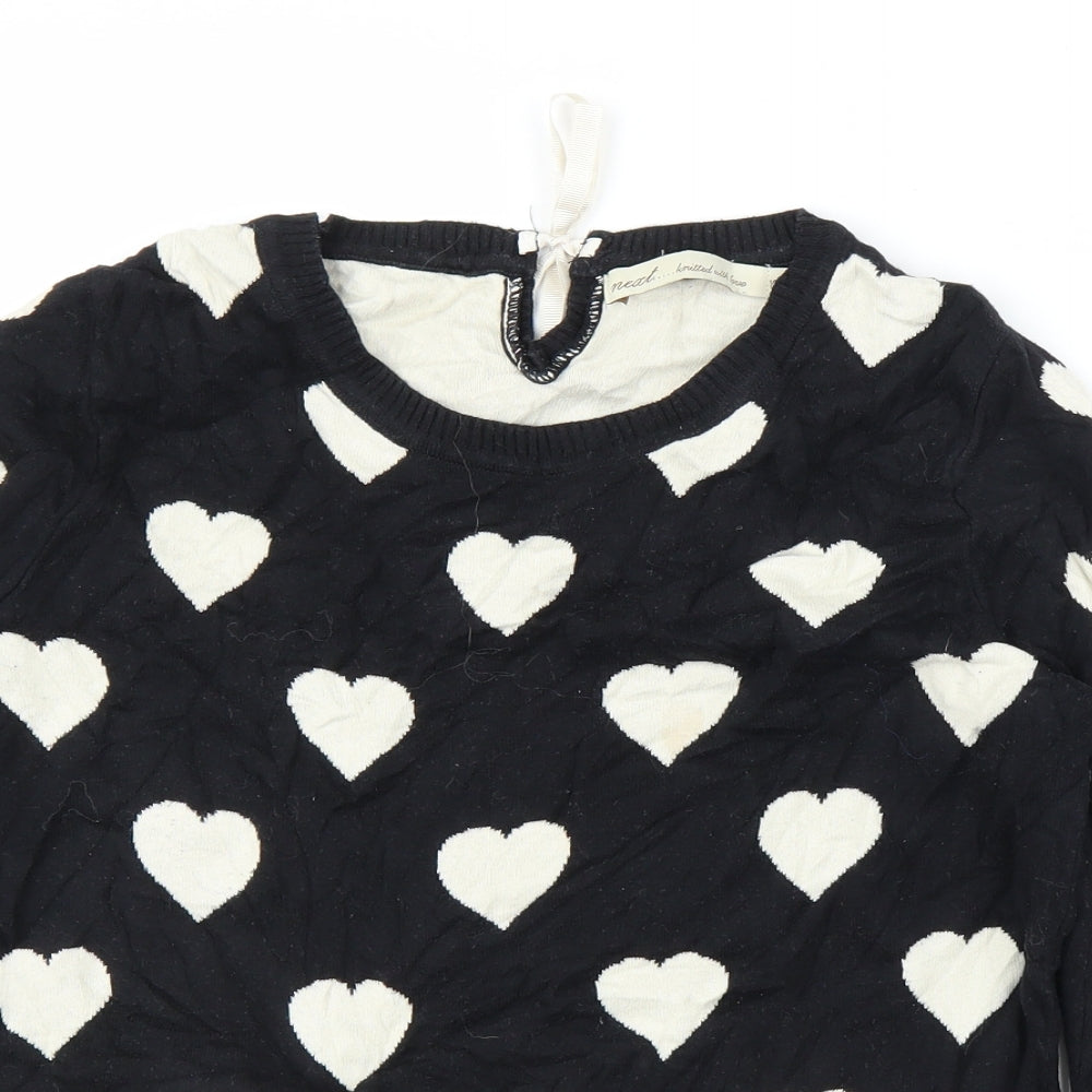 NEXT Womens Black   Pullover Jumper Size 10  - Loveheart