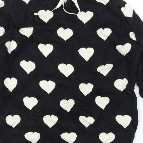 NEXT Womens Black   Pullover Jumper Size 10  - Loveheart
