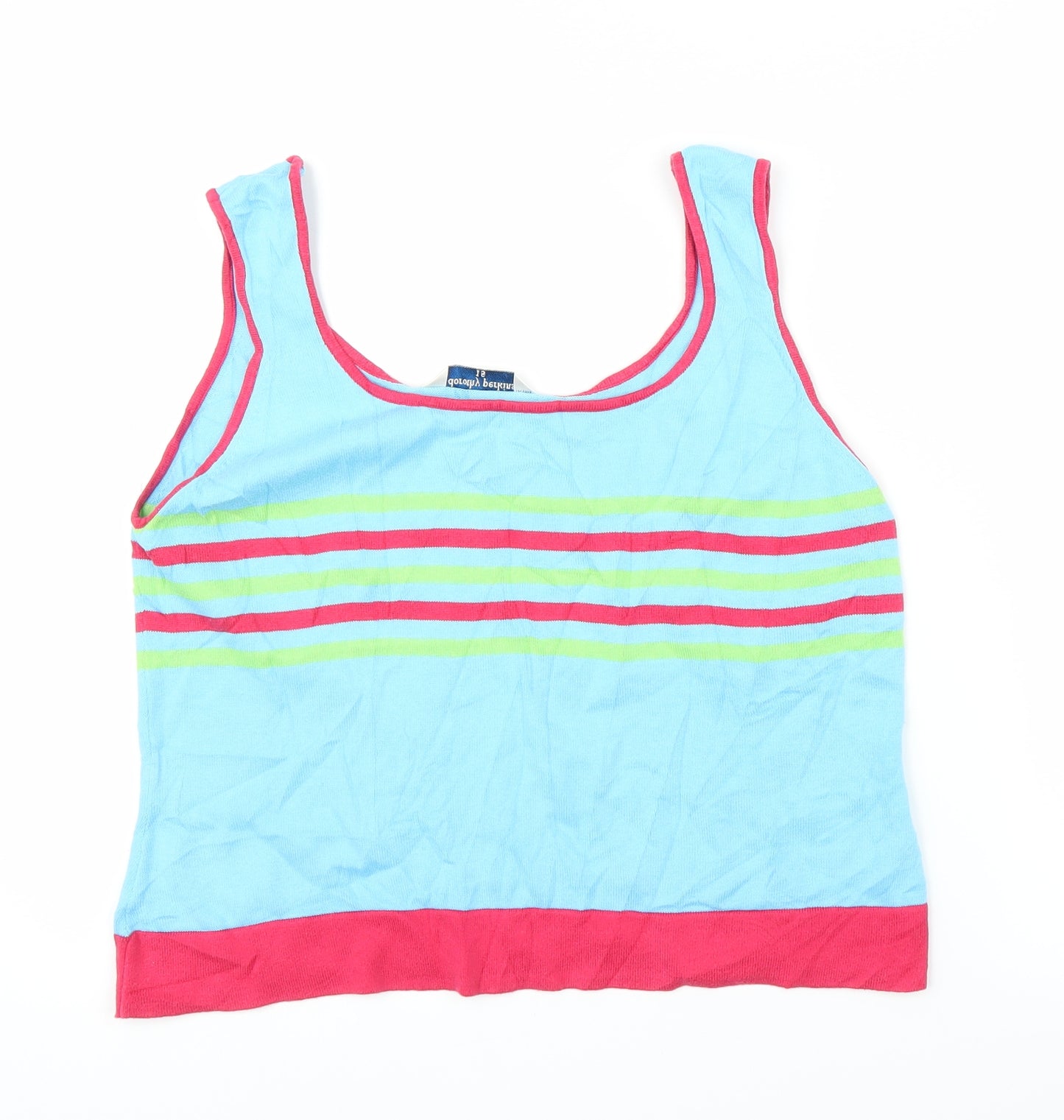 Dorothy Perkins Womens Blue Striped  Cropped Tank Size 18