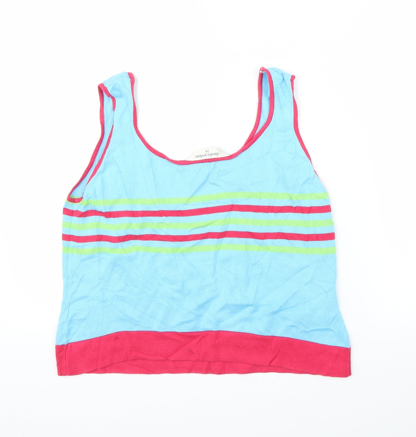 Dorothy Perkins Womens Blue Striped  Cropped Tank Size 18