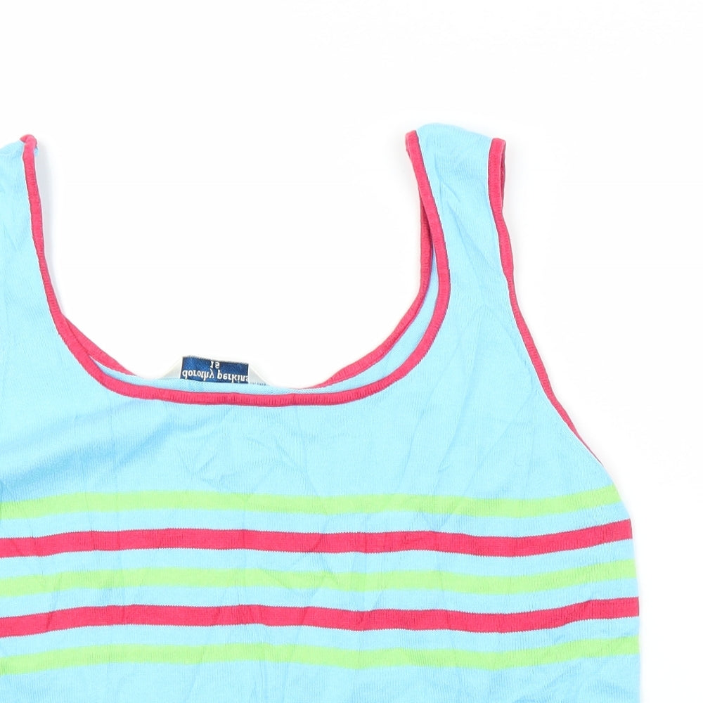 Dorothy Perkins Womens Blue Striped  Cropped Tank Size 18