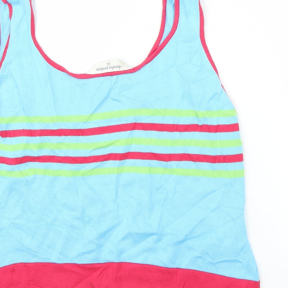 Dorothy Perkins Womens Blue Striped  Cropped Tank Size 18
