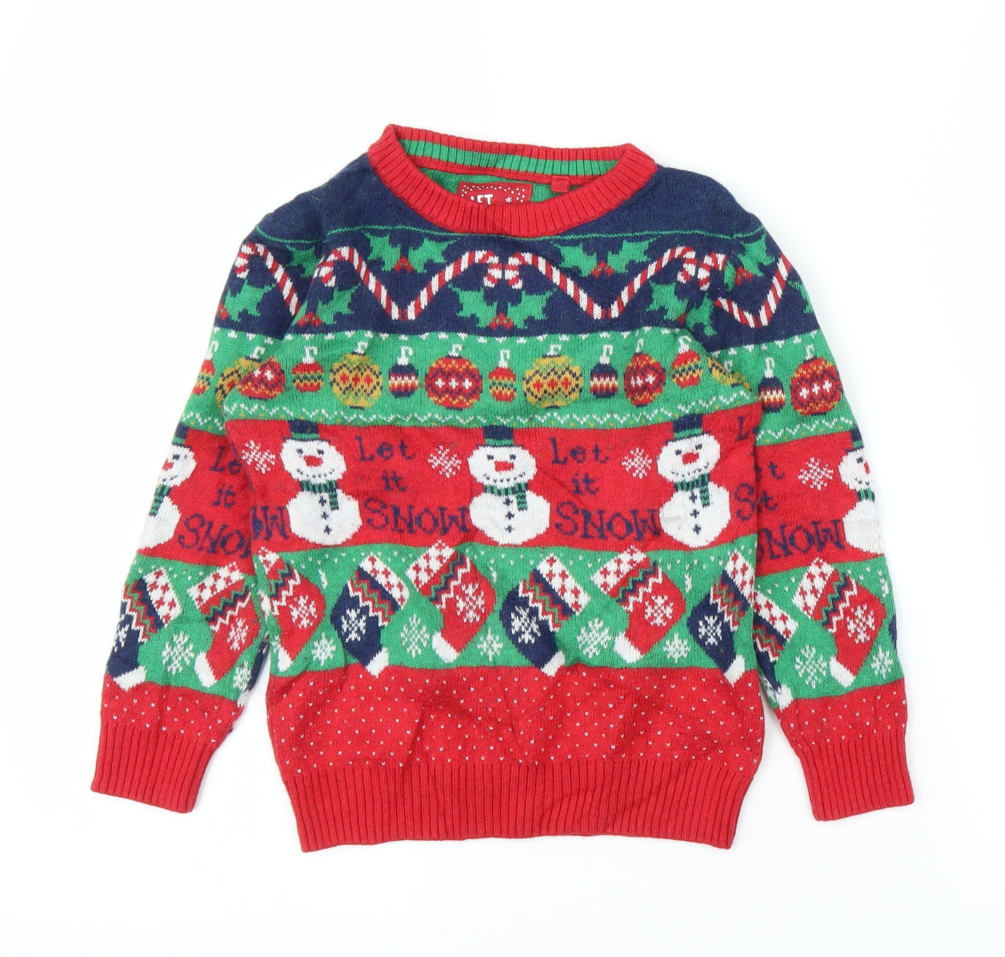 TU Girls Red   Pullover Jumper Size 4-5 Years  - Christmas