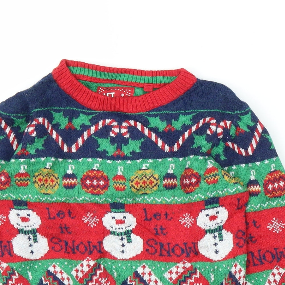 TU Girls Red   Pullover Jumper Size 4-5 Years  - Christmas