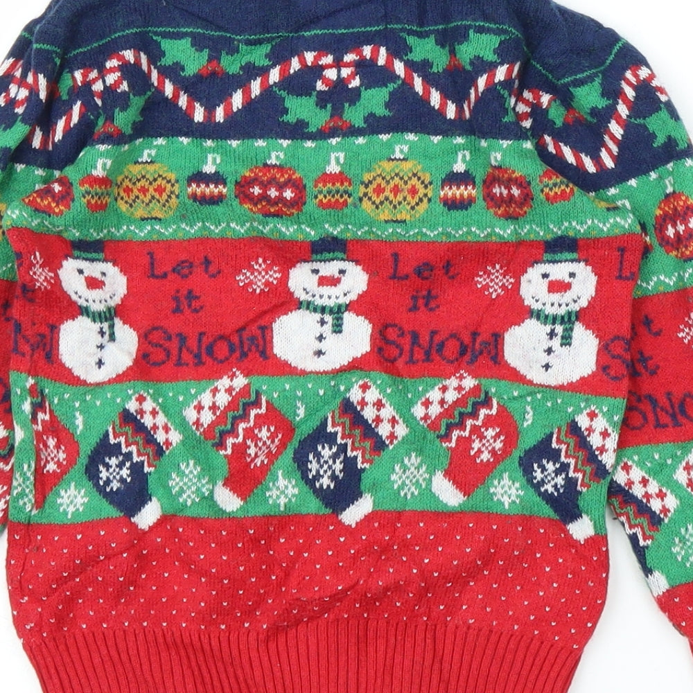 TU Girls Red   Pullover Jumper Size 4-5 Years  - Christmas