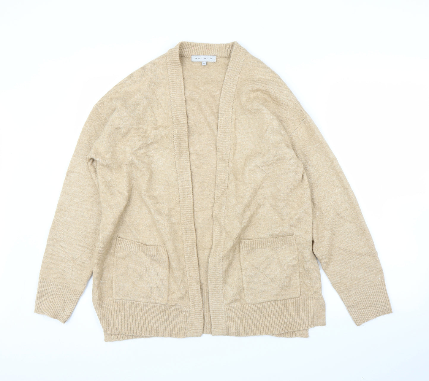 Nutmeg Womens Beige   Cardigan Jumper Size 10