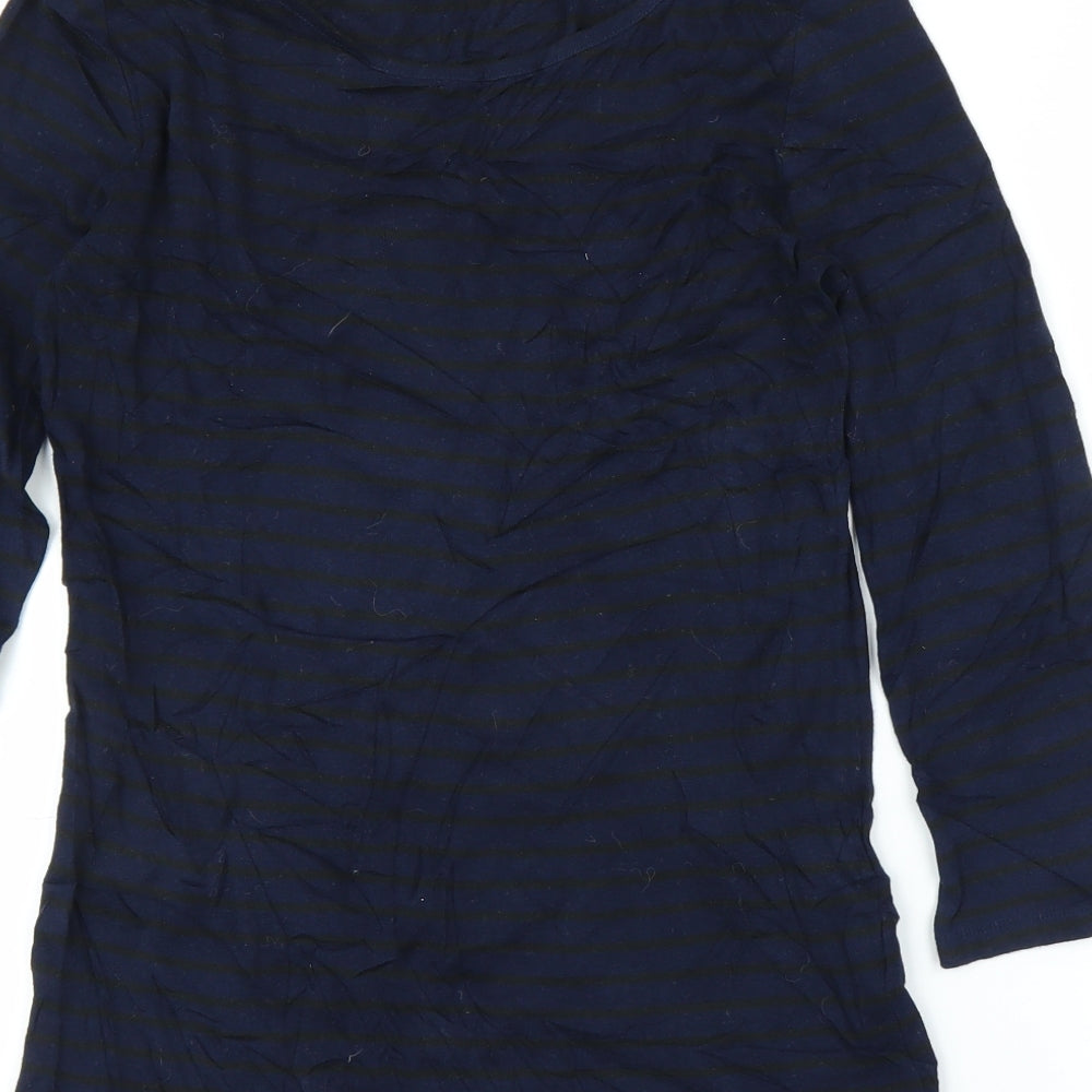 United Colors of Benetton Womens Blue Striped  Tunic Blouse Size S